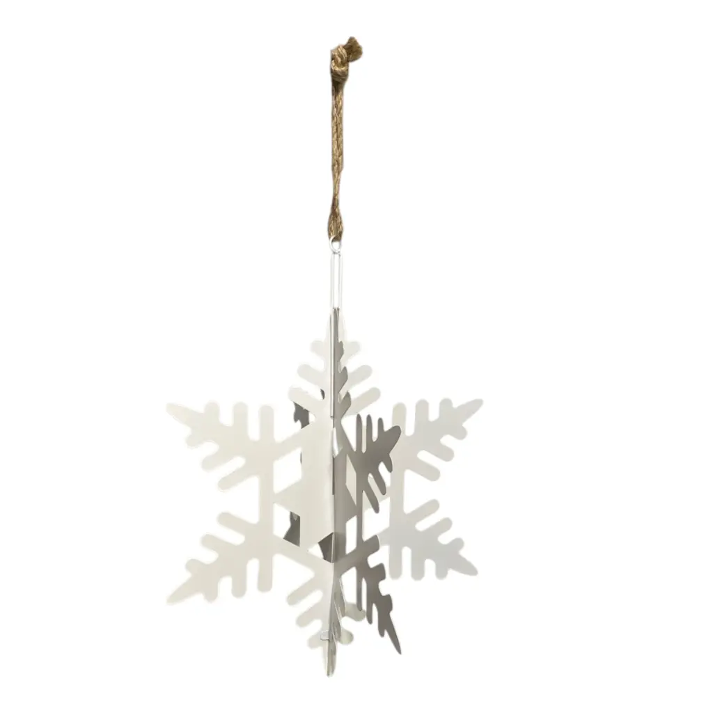 Copo de Nieve Metálico Blanco, 47x35cm