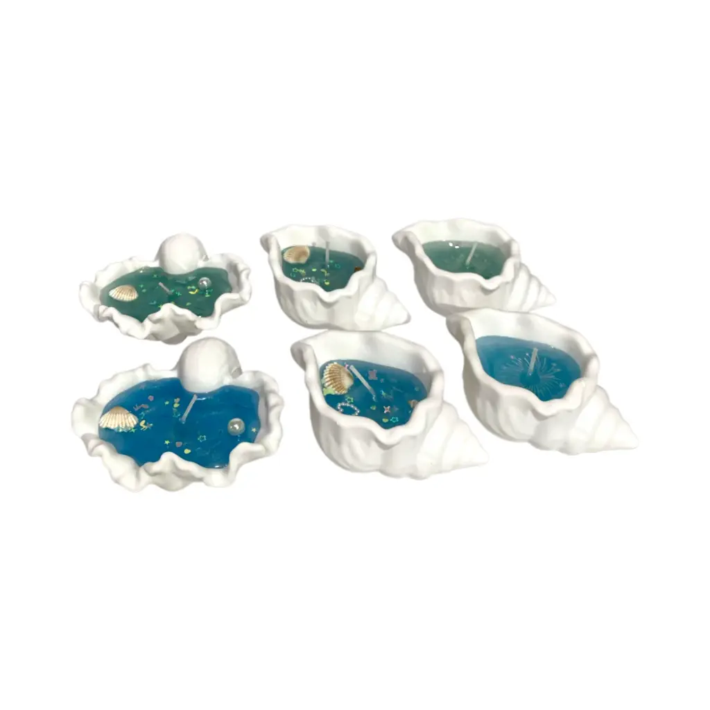 Vela de mar en forma concha o caracol aromáticas 6 colores, 9x8x4cm