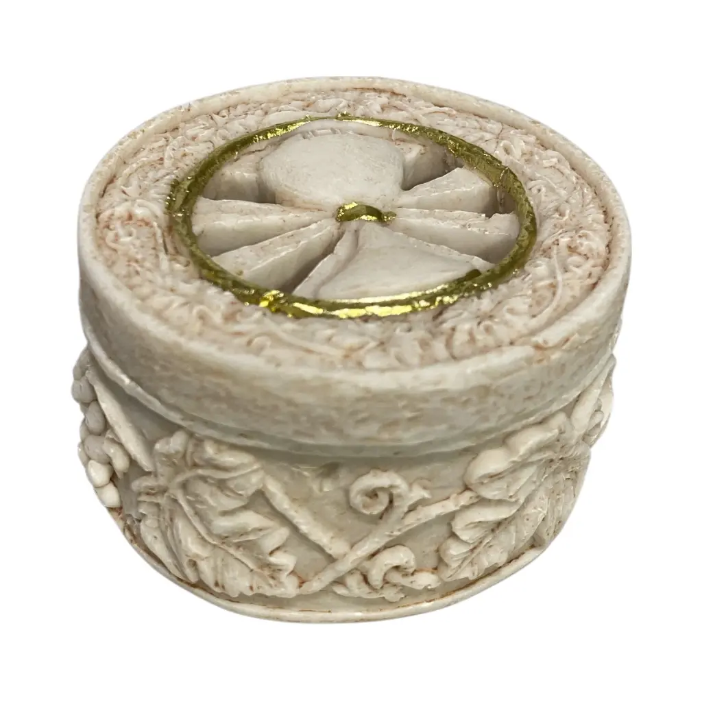 Cofre Recuerdo, Resina. Ref:81711021 Ø6.5cm x 4cm