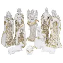 Nacimiento Blanco/Dorado, polirresina x10pz. Ref:TG476707 (13x8x31cm)