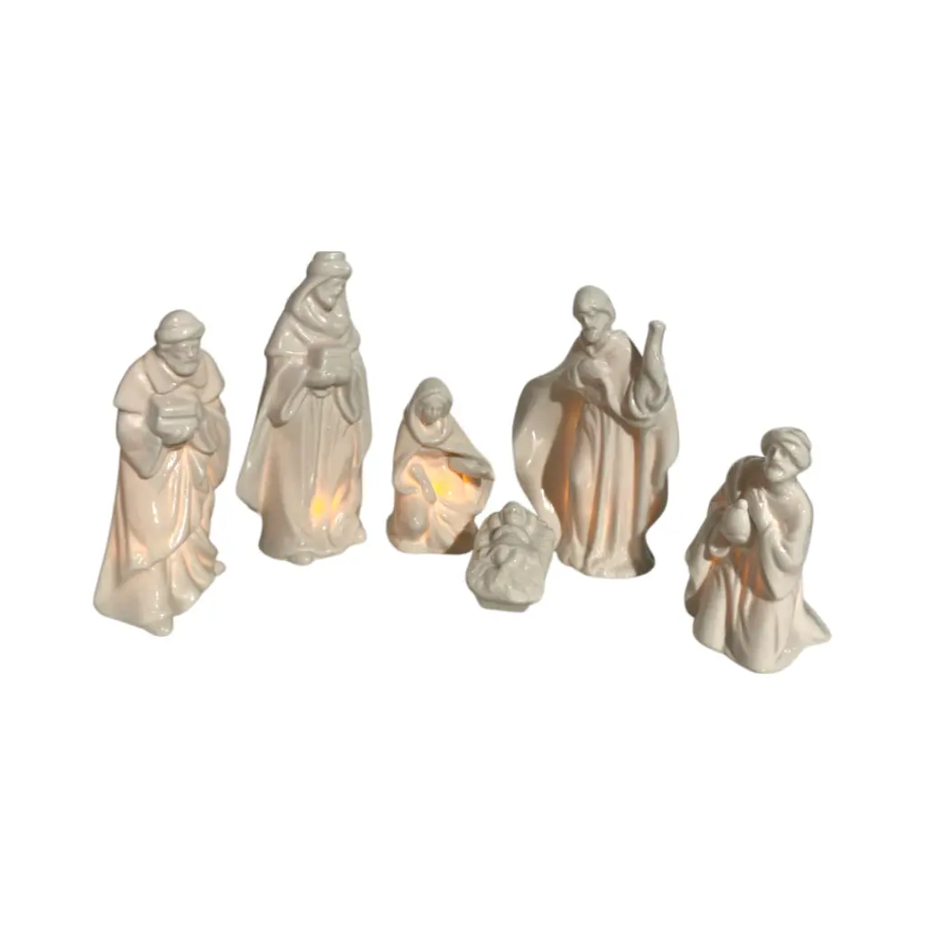 Nacimiento de Cerámica con luz, 6pcs. Ref:AYL2019018-34 S/6. (15cm)