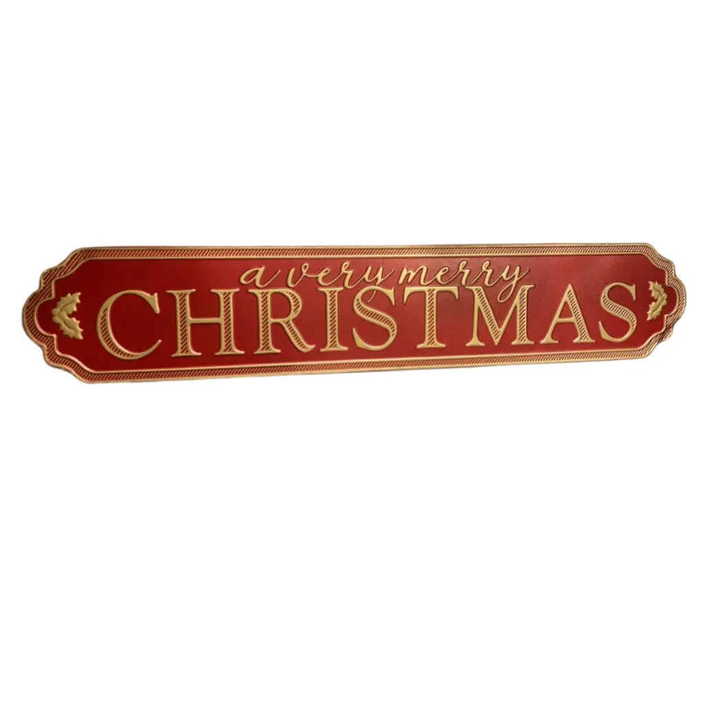 Aplique Metalico "a very merry CHRISTMAS" Ref:ES29256. (102x19cm)