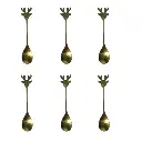 Cuchara de acero navideña set x 6pz. Dorada. Ref:30502 88gm 12cm