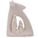 Sagrada Familia de Cerámica blanca con textura. Ref:AYL20191018-11. (12.5x5.6x16.7cm)