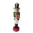 Oso soldado navideño, verde, poliresina. Ref:TG762600 (10x11.5x38cm) 