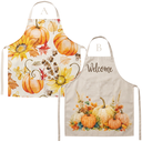 Delantal de cocina con diseño otoñal de calabazas y flores, 61x90cm