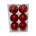 Esfera Navideña Roja Ø10cm, set x 6unid. Ref:IC01-126411-15. 