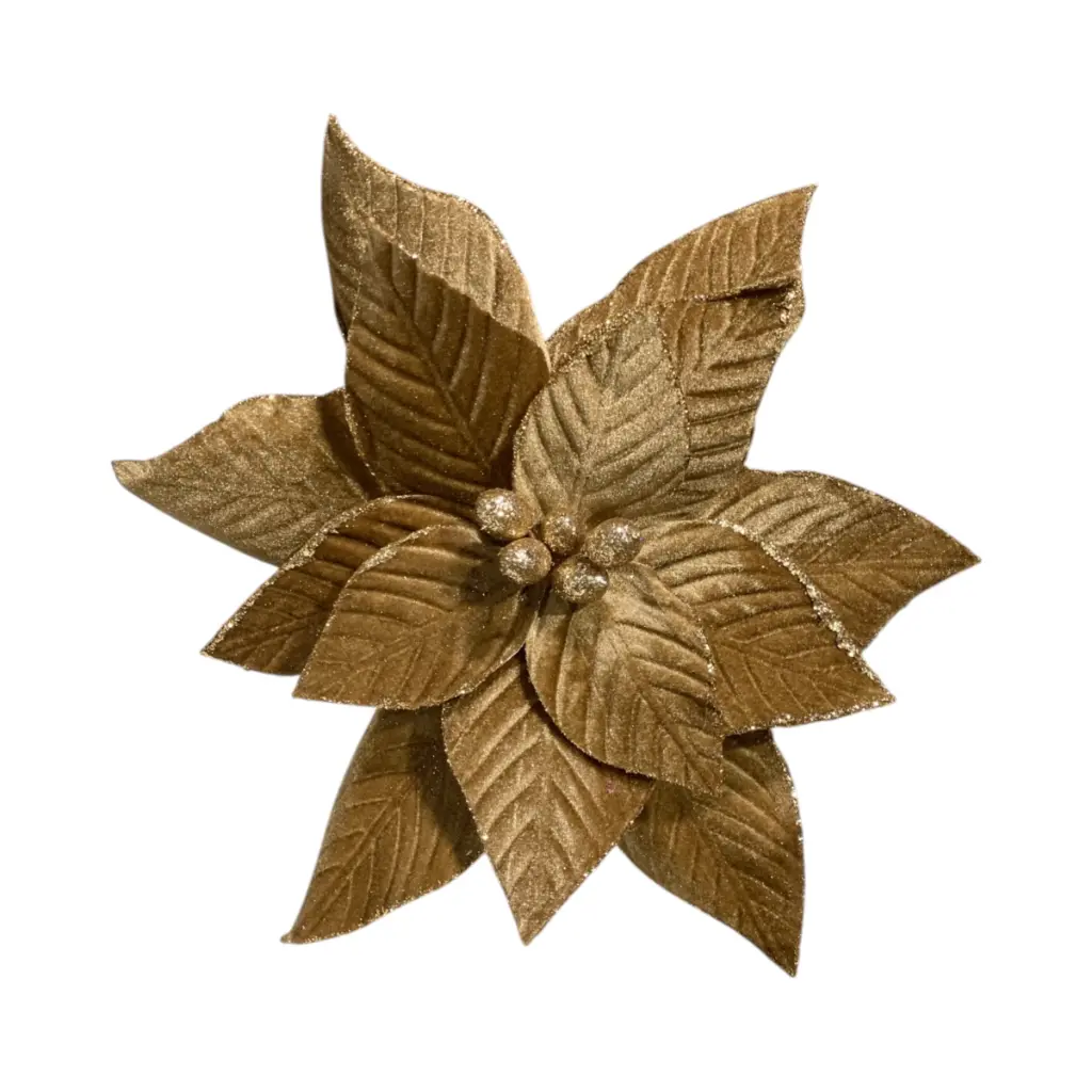 Flor Navideña Chocolate con champagne, Ø30cm. Ref:ES29957