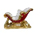 Trineo Navideño Rojo/dorado, poliresina. Ref:TG762661. (29x12.2x20cm)