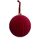 Esfera navideña vino diseño lineal terciopelo, Ø15m. Ref:ES29349