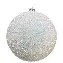 Esfera Navideña Blanca con perlas y lentejuelas Ø20cm. Ref:ES29592