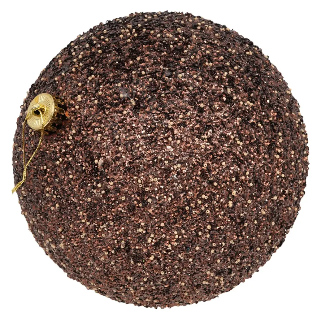 Esfera Navideña Chocolate con perlas y lentejuelas Ø15cm. Ref:ES29595