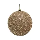 Esfera Navideña Champagne con perlas y lentejuelas Ø15cm. Ref:ES29593