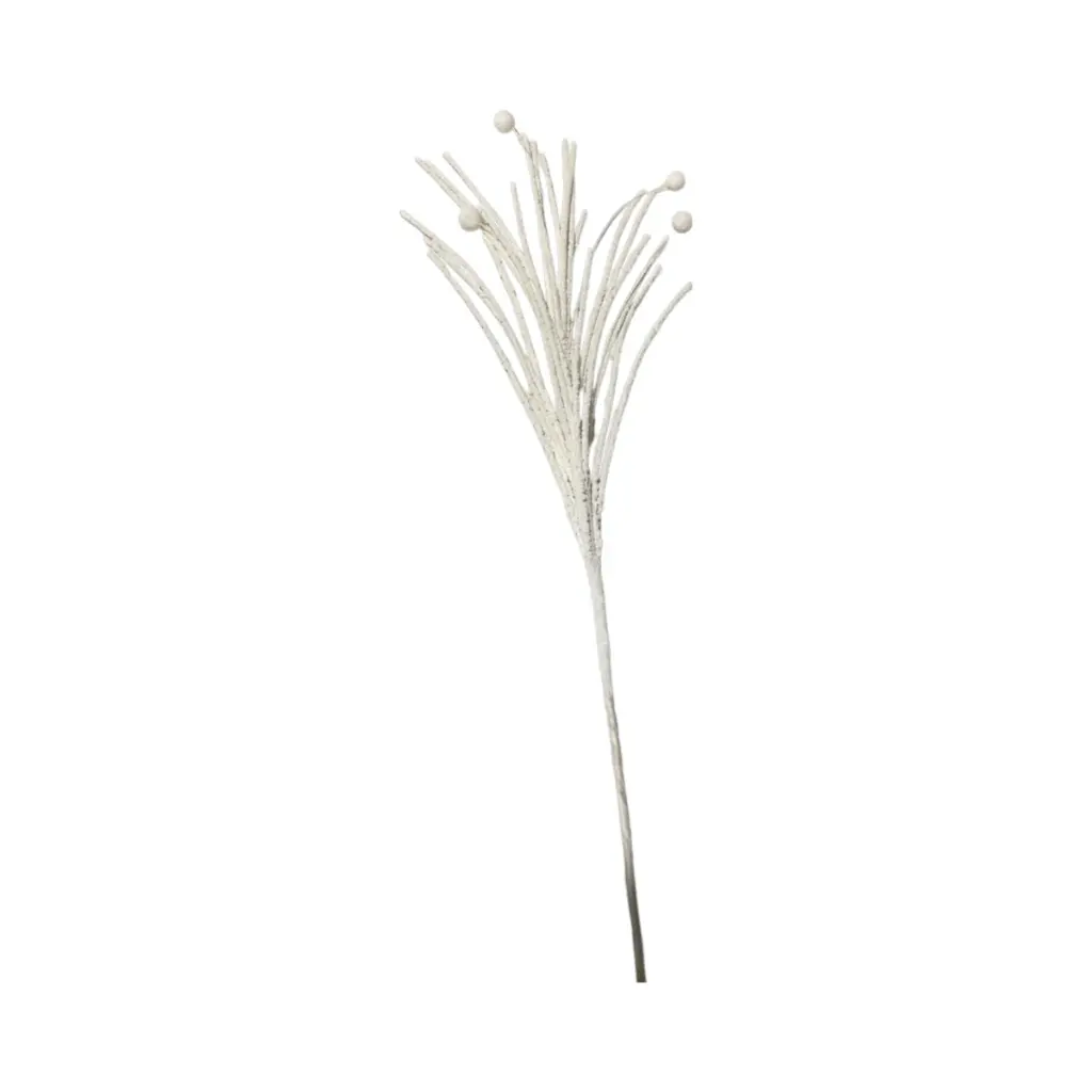 Rama Navideña Espiga pvc blanca 58cm 