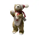 Oso Navideño de fibra artificial, 14x18x35cm