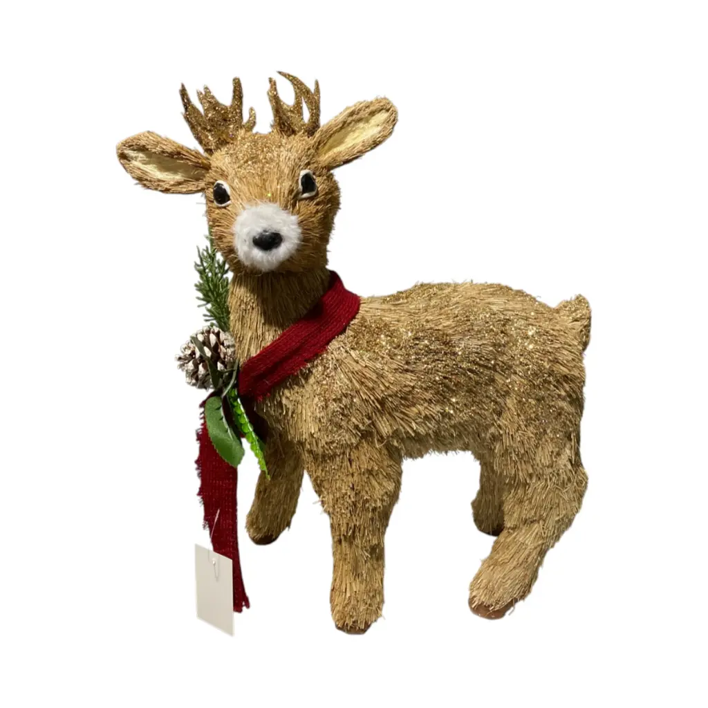 Reno Navideño de fibra natural, 32x16x41cm