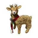 Reno Navideño de fibra natural, 32x16x41cm