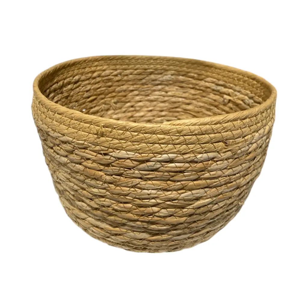 Porta Maceta canasta de Fibra sintética. Ø26cm x 14cm. 