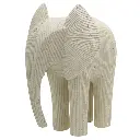 Elefante blanco textura líneas, poliresina. Ref:ES31851. 25x20x29cm