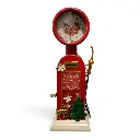 Reloj Navideño surtidor vintage de gasolina, metálico. 13x13x39.5cm 