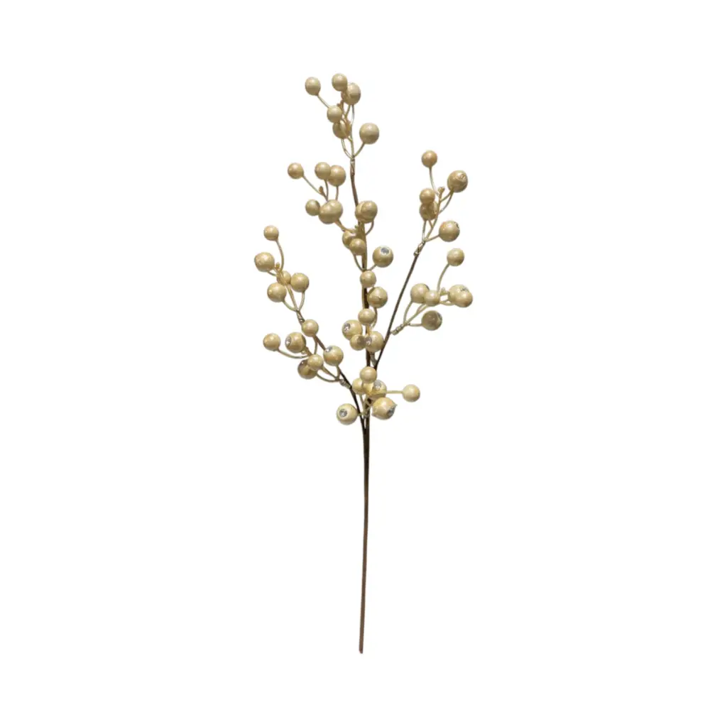 Rama Navideña Beige perlas, 57cm