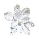 Flor Navideña Blanca terciopelo con lentejuelas, Ø24cm