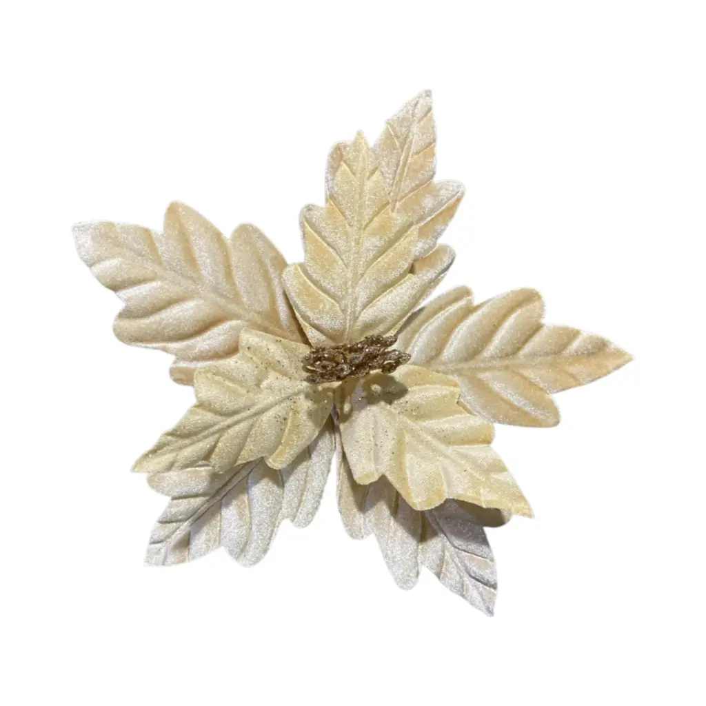 Flor Navideña terciopelo moca. Ø25cm x 14cm