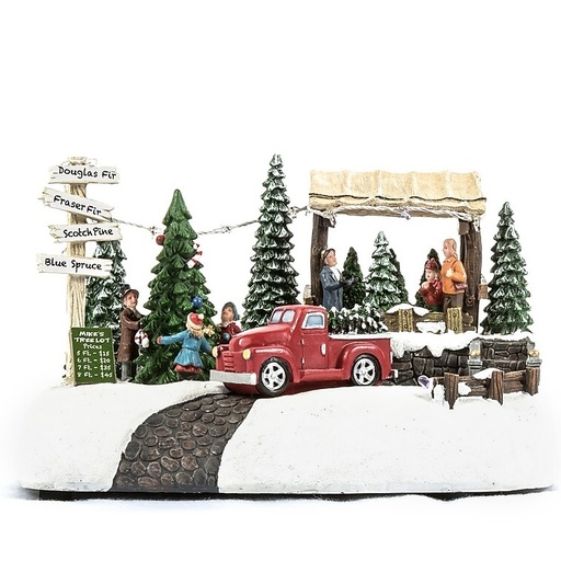 [3220-089] VILLA NAVIDEÑA POLIRESINA CON LUZ USB 17X27X19CM