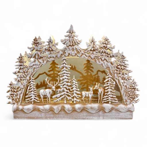 [8679811615776] ADORNO PUENTE DE VELAS DISEÑO RENOS CON LUZ 35CM