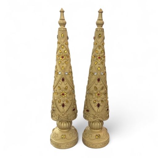 [621769] ARBOL DE RESINA SET X 2 DORADO  TG630872 (37*8*8CM)