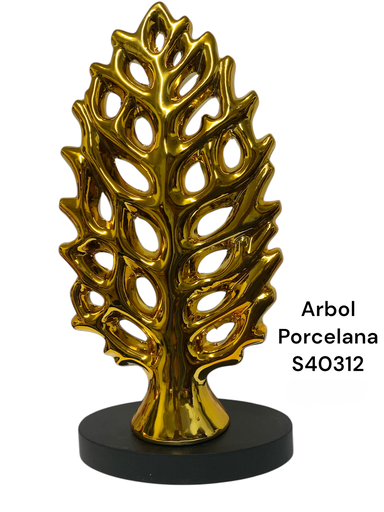 [S40312] ARBOL DORADO PORCELANA 16X31CM