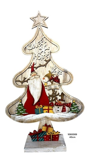 [6970551060089] ARBOL NAV. MADERA C/DISEÑOS 40CM