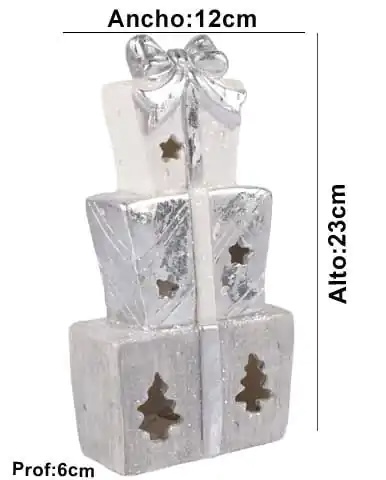 [458058] REGALOS PLATEADO  TG948735 12.5X6.5X24CM