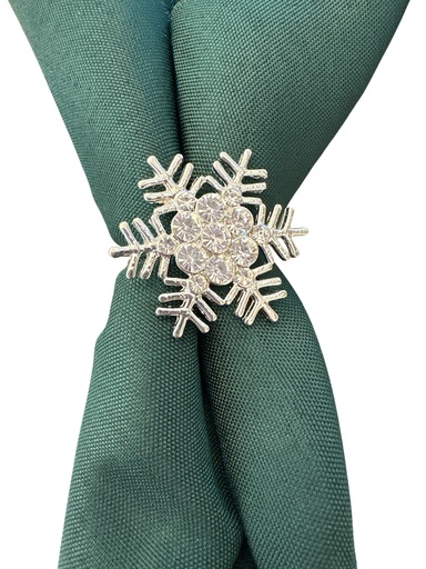 [6514725889665] ARO DE SERVILLETA COPO PLATA C/CRISTALES X6