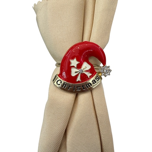 [6514725889634] ARO DE SERVILLETA GORRO NAVIDEÑO x6