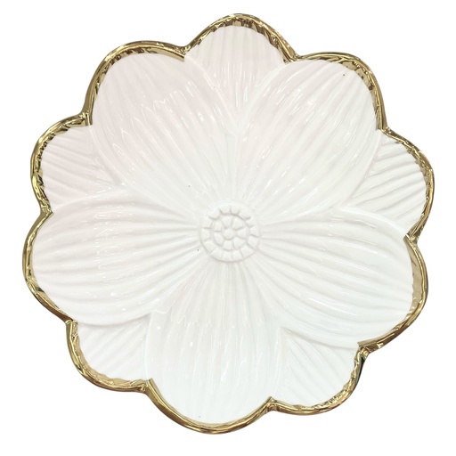[S63379] BASE FLORAL DECORATIVA PORCELANA 23X25X5CM