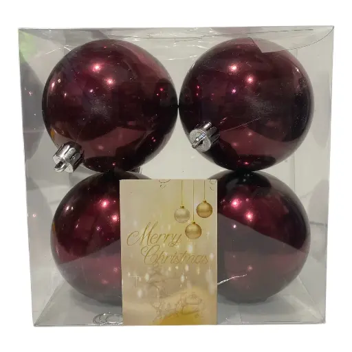 [868922] ESFERA NAVIDEÑA 8CM BURGUNDY SETX4 REF: AR3-8004P/WINE 