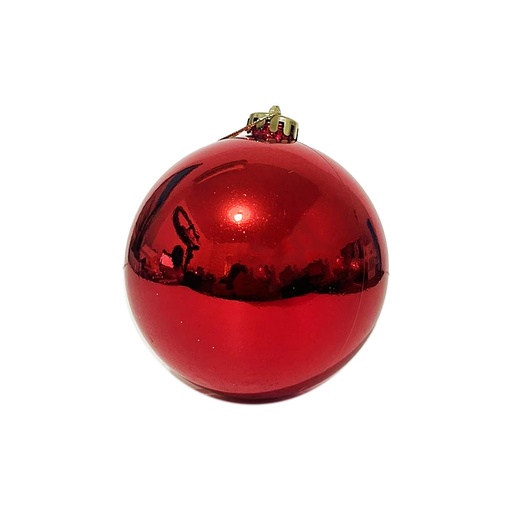 [6919205320759] Esfera navideña roja brillante, 12cm.