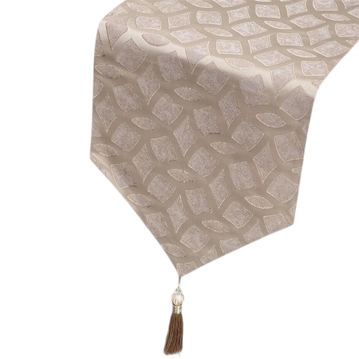 [IC1110-47] CAMINO DE MESA BEIGE/DORADO 210X33CM