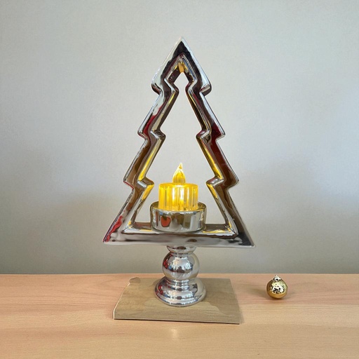 [546288] CANDELABRO ARBOL BASE MADERA REF: DLH20Q508 14X24CM