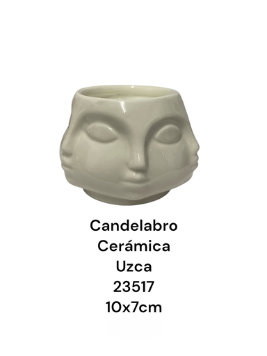 [23517] CANDELABRO CERAMICA UZCA 10X7CM
