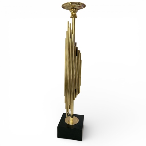 [541-600006] CANDELABRO LINEAS DORADAS 10X10X52CM