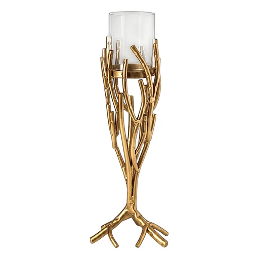 [7450120189667] Candelabro dorado ramas 16x40cm