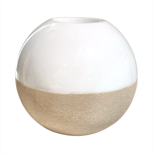 [876645] CANDELABRO PORCELANA BLANCO/ARENA REF:DLH22B522B 11X11X10CM
