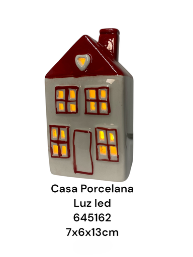 [8679811645162] CASA PORCELANA ROJO/BLANCO 7X6X23CM