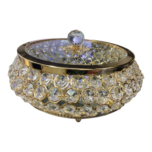 [21696] COFRE HELGA METAL Y VIDRIO 25 CM