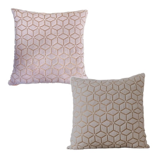 [349968] COJIN FELPA ROMBO DORADO 45X45CM