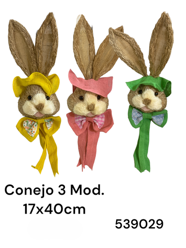 [8679833539029] CONEJO CARA COLGANTE SURT. 17X40CM