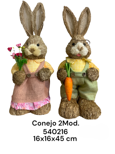 [8679833540216] CONEJO PASCUA 2 MOD. 16X16X45CM