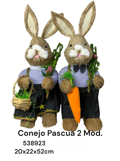 [8679833538923] CONEJO PASCUA 2 MOD. 20X22X52CM